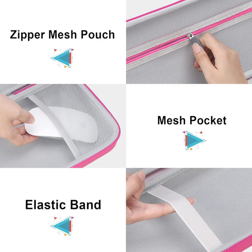 BOVKE Hard Carrying Case Waterproof Storage Holder Carrier, Rose...