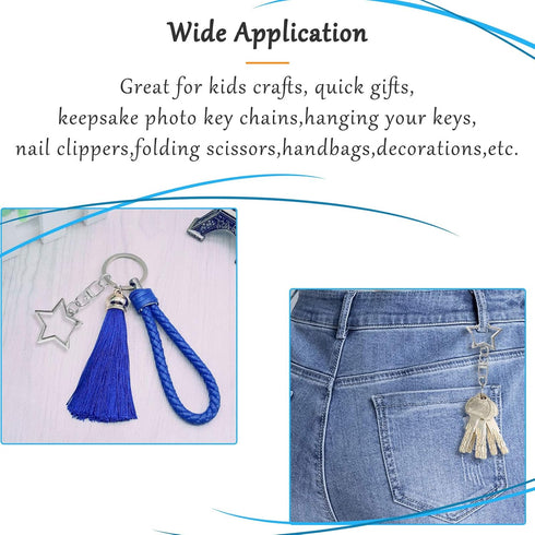 60Pcs Star Shaped Spring Snap Keychain Clip,Metal Swivel Clasp Snap Hook Key Ring with Chain Hanging Buckle with Open Jump Ring Connector for DIY ...