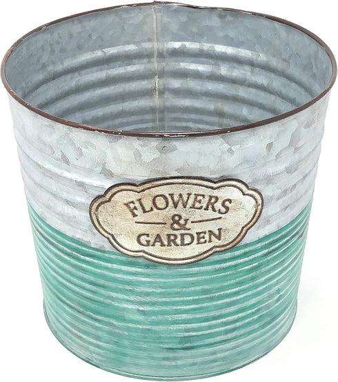 allgala Galvanized Planter Pot Indoor and Outdoor Decoration-8"-HD60072...