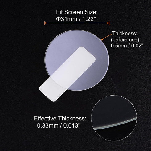 5pcs Watch Glass Screen Protectors 31mm Violet Tempered Glass High AL Anti-Glare 9H Hardness 2.5D Anti-Scratch Anti-Explosion Smartwatch Screen Pr...