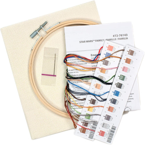 Dimensions 72-76143 Star Wars Family Counted Cross Stitch Kit, 14 Ivory Aida, 6" Diameter...