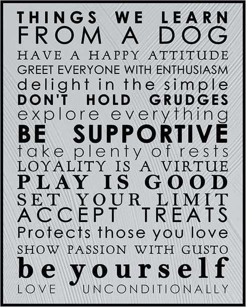 Posterizer 1 pcs-Things we learn from a dog-Art for Animal Lovers-Motivational & Inspirational Art-Decor for Home & Office- UNFRAMED Wall Art...