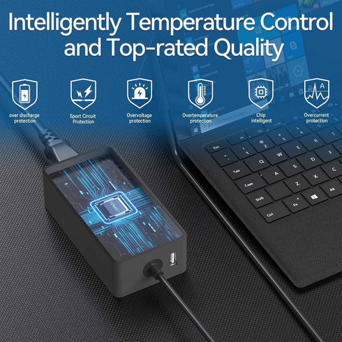 LJO-EEIH 65W Charger Compatible with Microsoft Surface Pro 11, 10, 9, 8, 7+, 7, 6, 5, 4, 3, X...