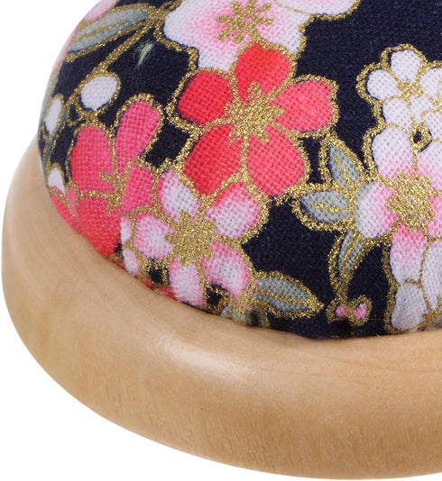 HARFINGTON 2pcs Pin Cushion Wooden Base Japanese Style Round Pincushion Needle Holder for Sewing Quilting Needlework DIY Crafts...