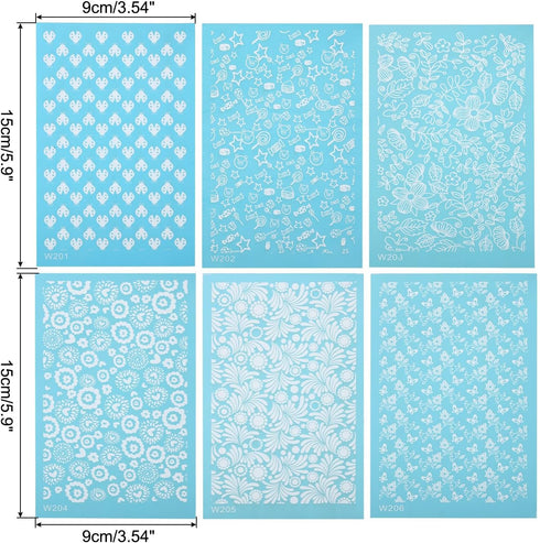 PATIKIL Polymer Clay Silk Screen,6pcs Silk Screen Stencils Reusable 6 Patterns Cute 5.9x3.5 inch for Polymer Clay Christmas Jewelry Making, Candy,...