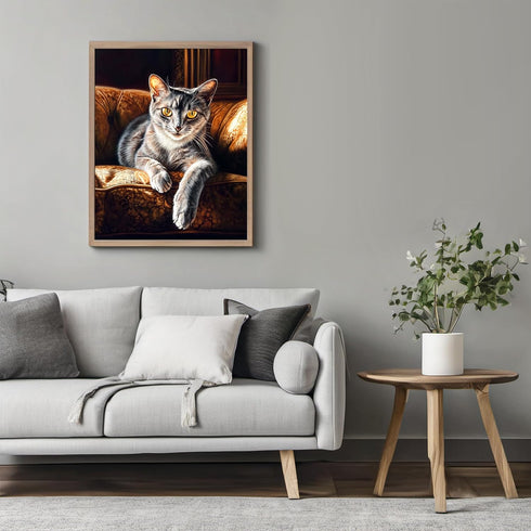 Posterizer 1 pcs-beautiful cat-kitty in the house art 3-Art for Animal Lovers Gift for Men Women Entrepreneur Teens Decor for Home & Office- unf...