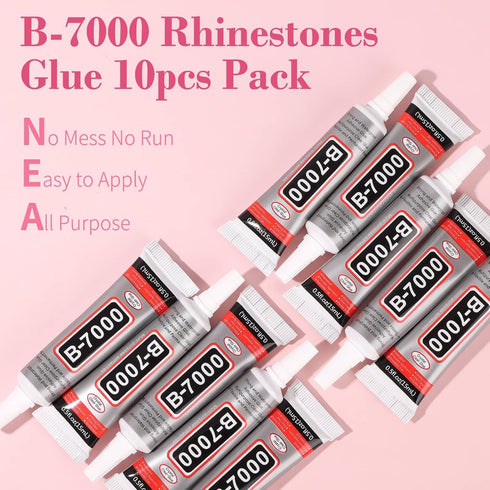 B7000 Jewelry Glue for Rhinestones, Cridoz 10Pack Super Craft Glue with Precision Tip Multi Function Clear Glue Fabric Adhesive for Cloth Stone Me...