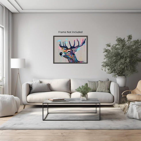 Posterizer 1 pcs- Abstract deer print with a white background-Art for Animal Lovers-Abstract & Modern Art- Gift for Men Women Entrepreneur -Decor ...