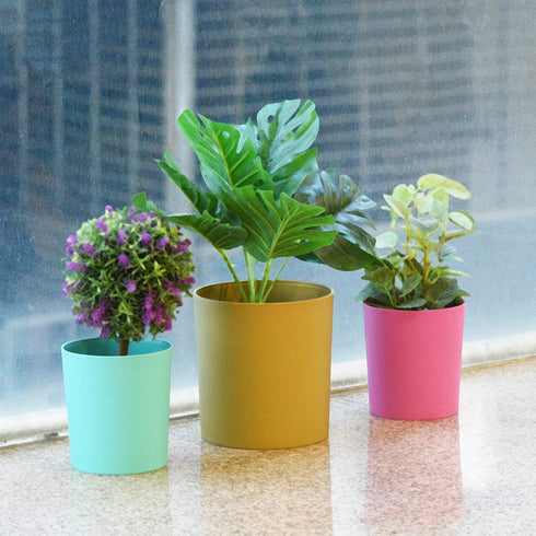 PATIKIL 6 Inch Plastic Plant Pot, 2 Pack Round Flower Planter Container for Indoor Outdoor, White...