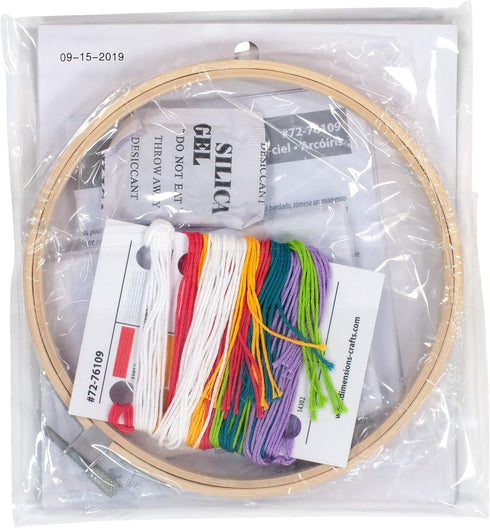 DIMENSIONS 72-76109 Rainbow Needlepoint Embroidery Kit with 6'' Bamboo Hoop......