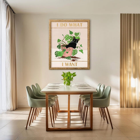 Posterizer 1 pcs-Cute Funny Cat-I Do What i Want-Art for Animal Lovers-Comedy Art- Living Room Bedroom Decor- unframed wall art...