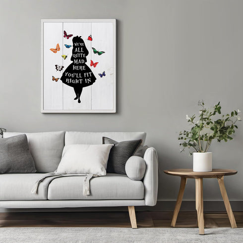 Posterizer 1 pcs-we're all mad in here-Alice in Wonderland quotes-Movie & Cinema Art-Gift for movie lovers-Gift for Men Women Entrepreneur Teens- ...