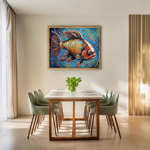 Posterizer 1 pcs- Abstract print of a fish in the sea-Art for Animal Lovers-Abstract & Modern Art- Gift for Men Women Entrepreneur Teens-Living Ro...