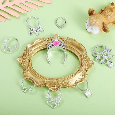 Sumind Doll Accessories Jewelry Set 20 Pieces Doll Necklace Crown Play Set Doll Dress up Jewelry includes 10 Necklaces and 10 Crowns for 11.5 Inch...