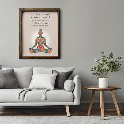 Posterizer 1 pcs-everything you need is within you-zen quotes-Quotes and Poems-Typography Art-Gift For Buddhism Meditation philosophy Fans- UNFRAM...