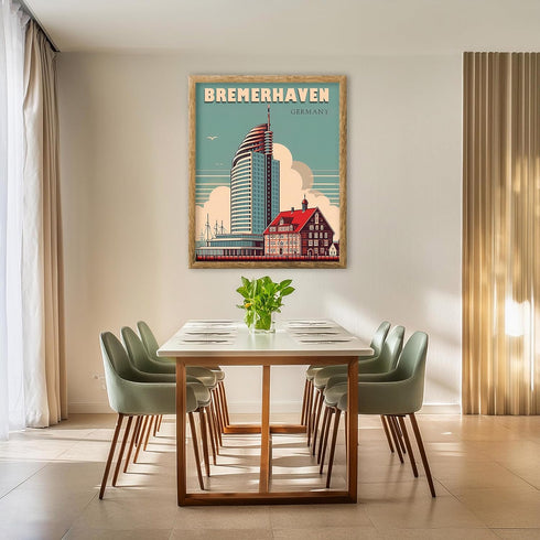 Posterizer 1 pcs-travel poster-Bremerhaven-Germany-Adventure Wall Art Gift for Men Women Entrepreneur Teens Decor for Home & Office- unframed wa...