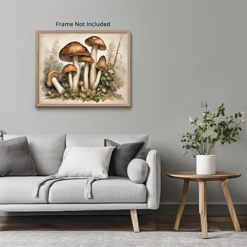 Posterizer 1 pcs- A group of mushrooms in the jungle print-Floral Botanical Art-Kitchen & Bar Art- Gift for Men Women Entrepreneur Teens-Living Ro...