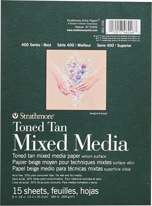 Strathmore Toned Mixed Media Paper Toned Tan 6"X8"-15 Sheets -62462206...