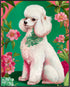 Posterizer 1 pcs-chinoiserie full poodle and flowers-Art for Animal Lovers-Abstract & Modern Art-Living Room Bedroom Decor- UNFRAMED Wall Art...