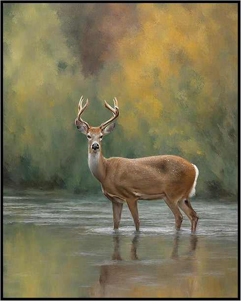Posterizer 1 pcs- Oil painting style print of a deer-Art for Animal Lovers-Landscape & Nature Art- Gift for Men Women Entrepreneur Teens-Living Ro...