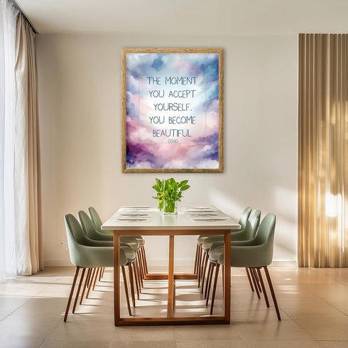 Posterizer 1 pcs-The Moment You Accept Yourself-Osho-Philosophy-Spiritual Quotes-Motivational & Inspirational Art-Gift For Buddhism Meditation phi...