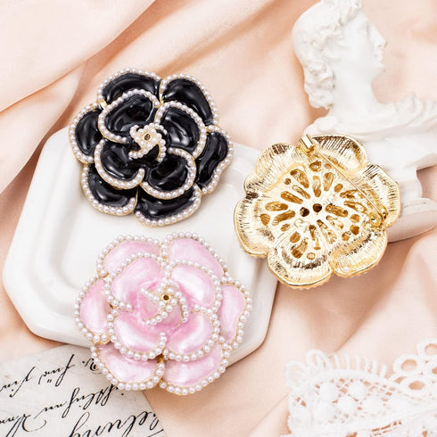 PAGOW 3Pcs Flower Brooch Pin, Fashion Petal Pearl Elegant Exquisite Brooches Pins Set Decoration for Women Wedding Banquet Party Shirts Dresses...