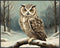 Posterizer 1 pcs-owl in nature-winter snowy scene in oil painting style-5-Art for Animal Lovers-Landscape & Nature Art-Decor for Home & Office- un...