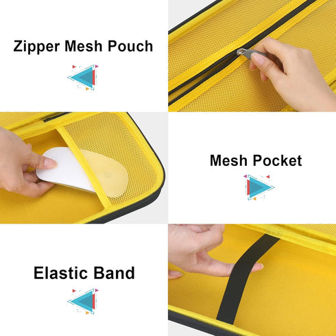 BOVKE Hard Carrying Case Compatible with Logitech POP Keys Mechanical Wireless Keyboard and POP Wireless Mouse Combo, Mesh Zipper Bag for Cables, ...