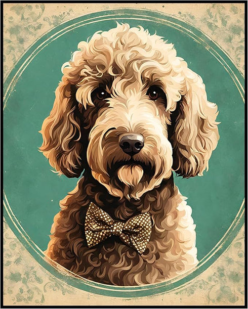 Posterizer 1 pcs-cute fluffy dog with chic background-Art for Animal Lovers-GIft for Men Women Teens-Decor for Home & Office- unframed wall art...