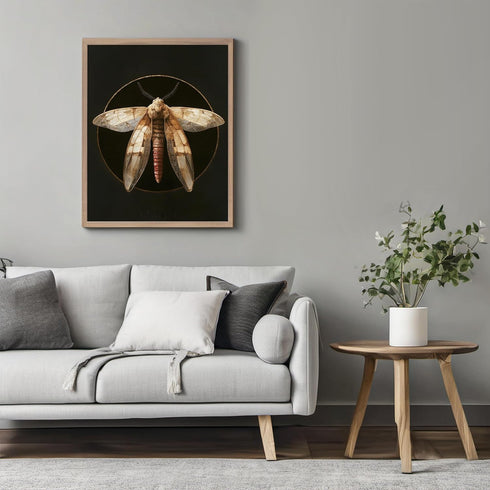 Posterizer 1 pcs-detailed delicate beautiful moth art 2-Art for Animal Lovers-Retro Art-Gift for Men Women Entrepreneur Teens School and classroo...