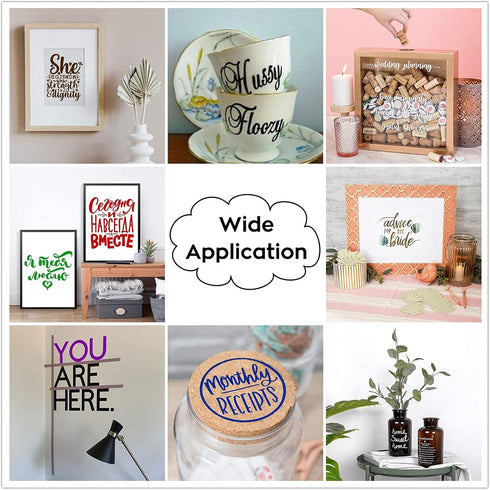 HTVRONT White Permanent Vinyl, 12 Pack for Cutting Machine - 10 Vinyl Sheets 12" x 12"& 2 Transfer Tape Sheets for Party Decoration, Sticker, Craf...