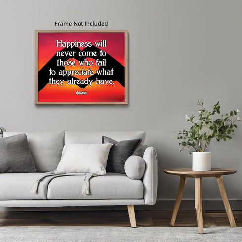 Posterizer 1 pcs-Appreciate What You Already Have-Buddha-Quotes-Motivational & Inspirational Art-Gift For Buddhism Meditation philosophy Fans- unf...