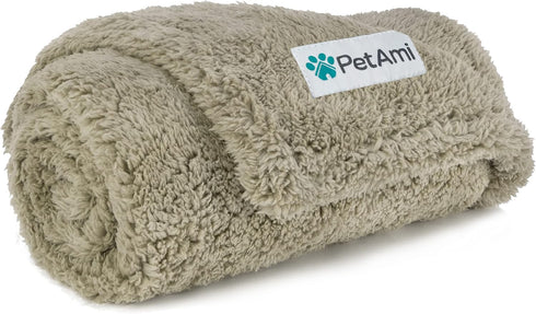 PetAmi Fluffy Waterproof Dog Blanket for Small Medium Dogs, Soft Warm Pet Sherpa Throw Pee Proof Couch Cover, Reversible Cat Puppy Bed Blanket Sof...