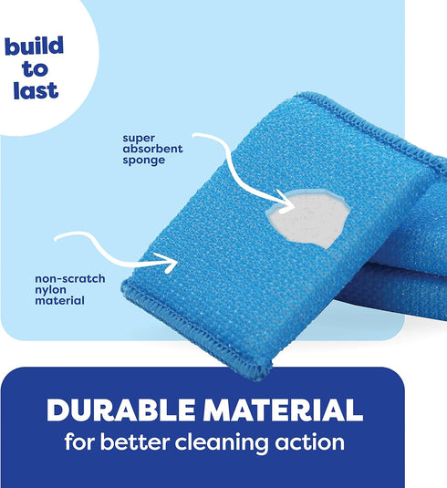 SCRUBIT Multi-Purpose Dish Scrub Sponge, Non Scratch Scouring Pads, Cleaning Sponges for pots, dishes, & Non-Stick Cookware - Pot Scrubber Sponges...