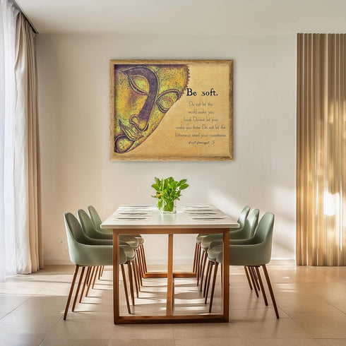 Posterizer 1 pcs-Be Soft-Kurt Vonnegut jr-Spiritual Quote-Quotes-Motivational & Inspirational Art-Gift for book lovers- unframed wall art...