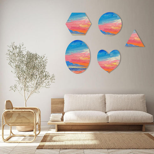 PATIKIL Paint Canvases for Painting, 2 Pack 6x5 Inch Triangle Wood Frame Stretched Blank Art Canvas Board Panels for Acrylic, Oil, Tempera Paintin...