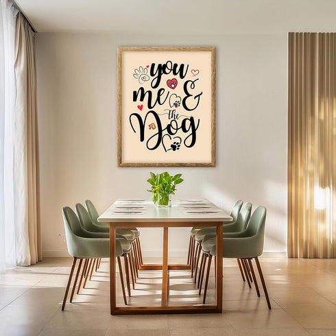 Posterizer 1 pcs-you, me and the dog-Art for Animal Lovers-Typography Art-Gift For Animal Lovers-Gift for Couples boyfriend girlfriend Husband Wif...