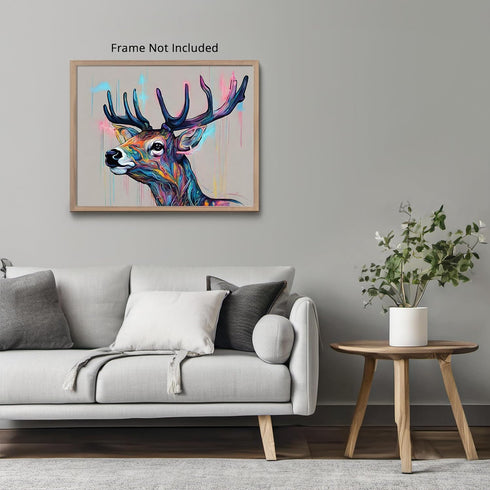 Posterizer 1 pcs- Abstract deer print with a white background-Art for Animal Lovers-Abstract & Modern Art- Gift for Men Women Entrepreneur -Decor ...