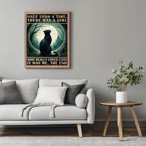 Posterizer 1 pcs-Funny Black Cat Signs-There Was a Girl Who Really Loved Cats-Art for Animal Lovers-Comedy Art-Gift For Animal Lovers-Living Room ...