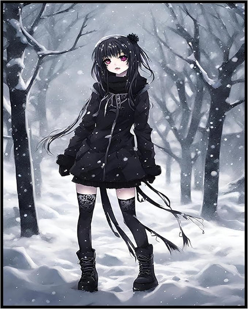 Posterizer 1 pcs- cute anime astyle gothic girl-Gothic Art-Gift for Girls, Teens-Living Room Bedroom Decor- unframed wall art...