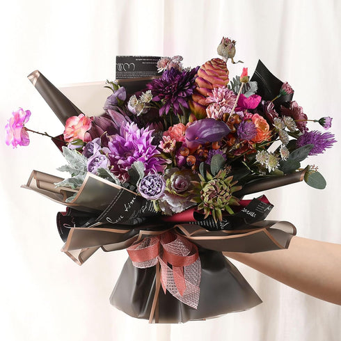 20 Sheets Flower Wrapping Paper, Waterproof Floral Bouquet Wrapping Paper Gold Edge Korean Florist Bouquet Supplies for DIY Crafts Packaging Bouqu...