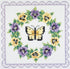 Janlynn Stamped Cross Stitch Quilt Blocks 18"X18" 6/Pkg-Pansy Wreath, Multicolor...