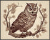 Posterizer 1 pcs- Brown owl sitting on a twig Print-Art for Animal Lovers-Floral Botanical Art- Gift for Men Women Entrepreneur Teens-Living Room ...