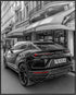 Posterizer 1 pcs-modern chic black car passing by luxury stores 1-Photography Art- Gift for Women, Fashionistas, Designer Fashion Fans-Decor for H...