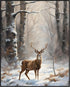 Posterizer 1 pcs-majestic deer in snowy winter scene-oil painting style-13-Art for Animal Lovers-Landscape & Nature Art-Decor for Home & Office- u...