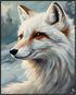 Posterizer 1 pcs-white arctic fox in snowy winter scene-oil painting style 10-Art for Animal Lovers-Landscape & Nature Art-Decor for Home & Office...