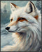 Posterizer 1 pcs-white arctic fox in snowy winter scene-oil painting style 10-Art for Animal Lovers-Landscape & Nature Art-Decor for Home & Office...
