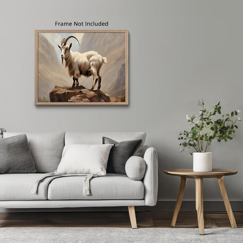 Posterizer 1 pcs- A goat standing on a cliff print-Art for Animal Lovers- Gift for Men Women Entrepreneur Teens-Decor for Home & Office- unframed ...