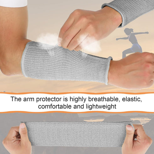 Neer 4 Pair Protective Arm Sleeves for Thin Skin Anti-Cut Burn Resistant Cover Forearm Sleeve for Cooking Construction(Gray, 7.9 Inch)...