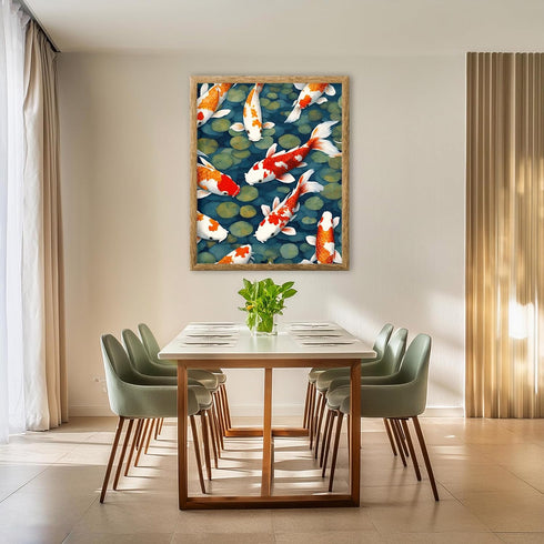Posterizer 1 pcs- Beautiful print of gold fish in a river-Art for Animal Lovers- Gift for Men Women Entrepreneur Teens-decor for Bedroom, Office,...
